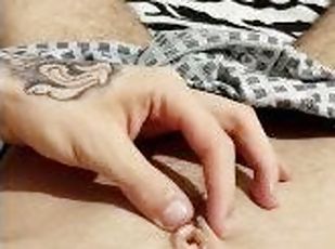 Fingering my unique sexy belly button while laying on my bed belly ...