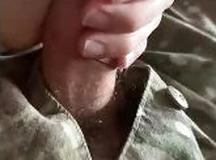 armata, masturbare-masturbation, amatori, jet-de-sperma, gay, masturbare, excitat, solo, uniforma, militar