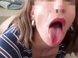 Cum in my pretty little mouth! Best sloppy BLOWJOB and DEEPTHROAT l...
