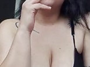 amateur, perempuan-besar-and-gemuk, fetish, solo, merokok, rambut-perang