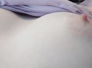 POV: Mommy relaxedly shows a close-up of her nipples for you to suc...