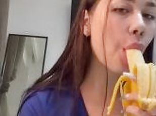 Look at me fucking her throat! very deep blowjob