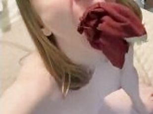 masturbation, amateur, milf, jouet, sale, culotte, mignonne, chevauchement, solo, petits-seins