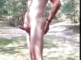 masturbation, en-plein-air, public, amateur, webcam, forêt, exhibitionniste, bite, clignotant