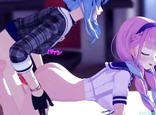 Futa Compilation Minato Aqua and Suisei Hoshimachi - Futanari Hentai 3D 4K